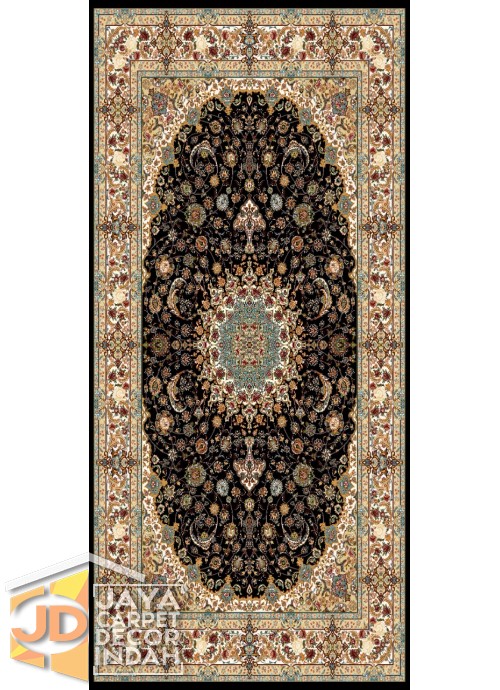 Karpet Permadani Solomon 700 Reeds Liyana Black 3649 ukuran 100x150, 150x225, 200x300, 250x350, 300x400